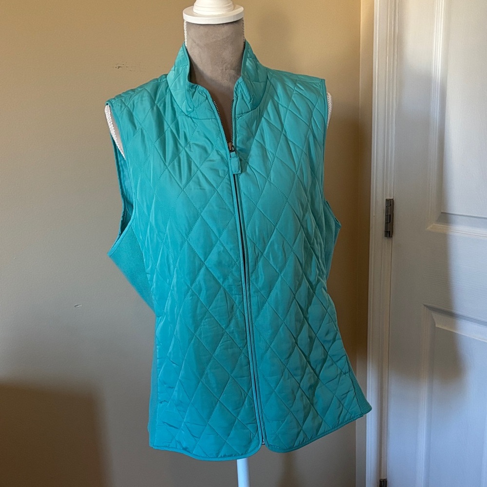 Women's large Talbot Quilted Sleeveless Jacket - Teal